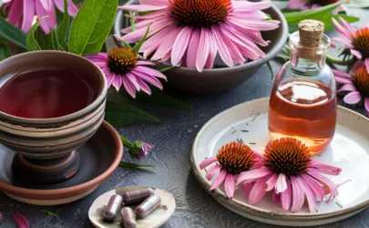 Echinacea als Tee und als Pflanze