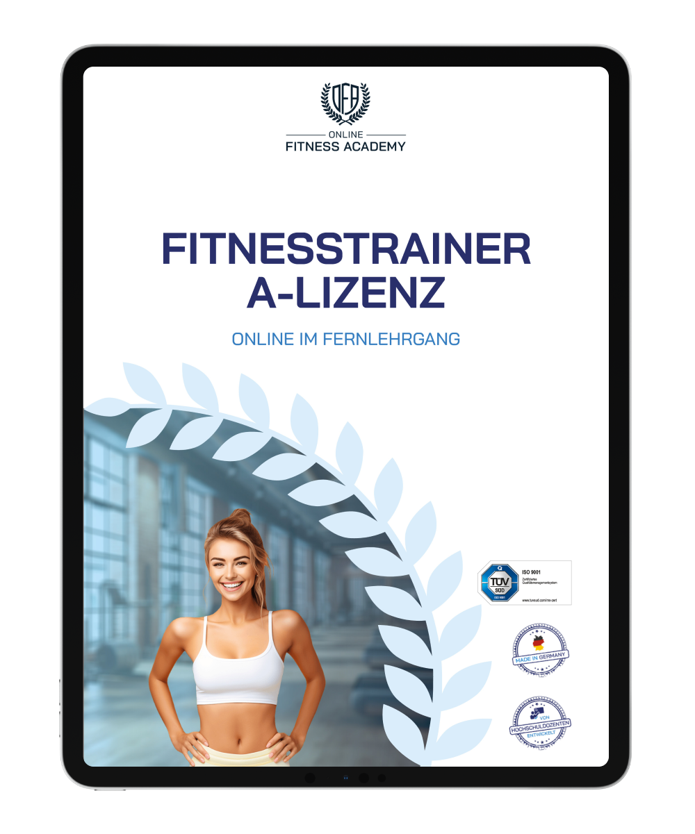 Informationsbroschüre Fitnesstrainer A Lizenz Online Ausbildung Mockup