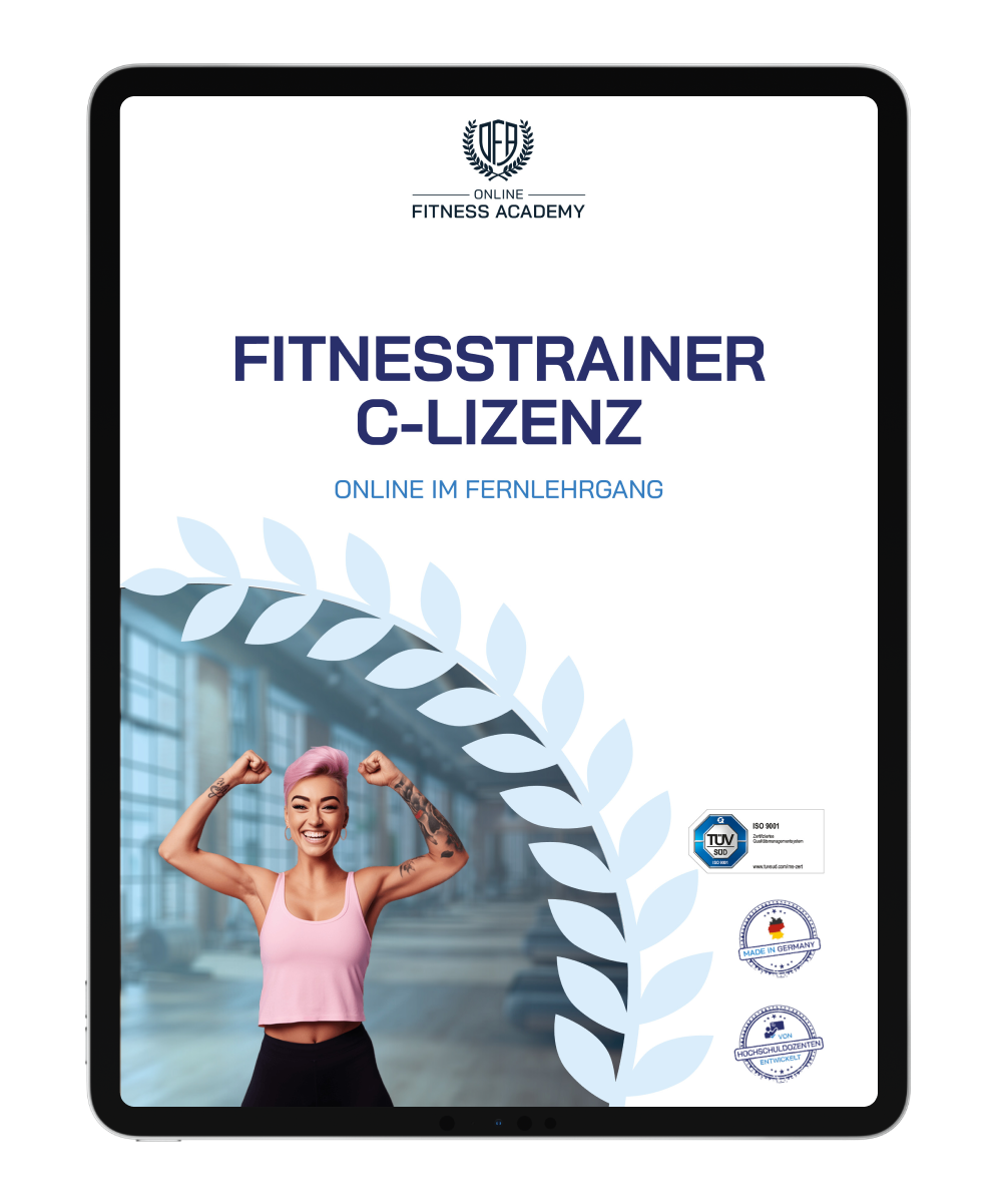 Informationsbroschüre Fitnesstrainer C Lizenz Online Ausbildung Mockup